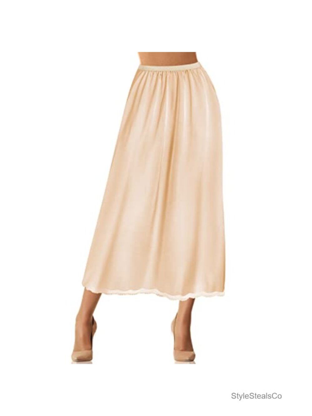 Half Slip for Under Dress Lace Trim A-Line Satin 36 Inch S-XXXL